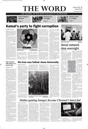 Kamal's Party to Fight Corruption