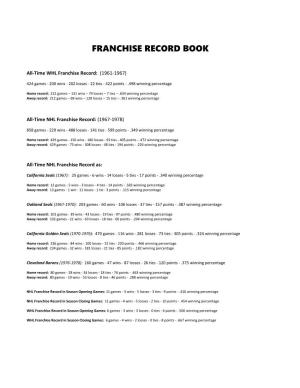 Franchise Record Book