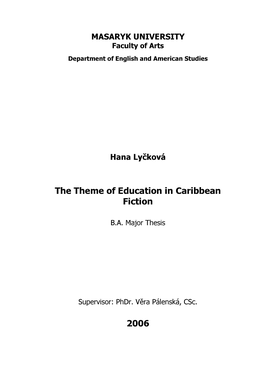 The Theme of Education in Caribbean Fiction 2006