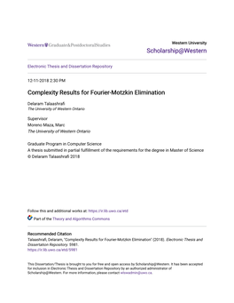 Complexity Results for Fourier-Motzkin Elimination
