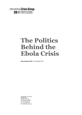 The Politics Behind the Ebola Crisis