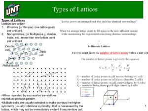 Types of Lattices