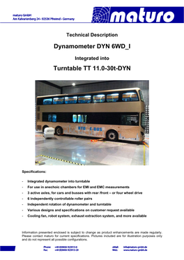 Dynamometer DYN 6WD I Turntable TT 11.0-30T-DYN