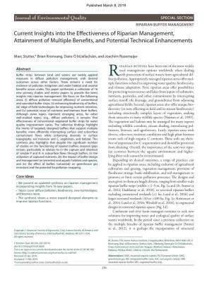 Current Insights Into the Effectiveness of Riparian Management, Attainment of Multiple Benefits, and Potential Technical Enhancements