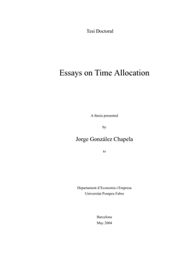 Essays on Time Allocation