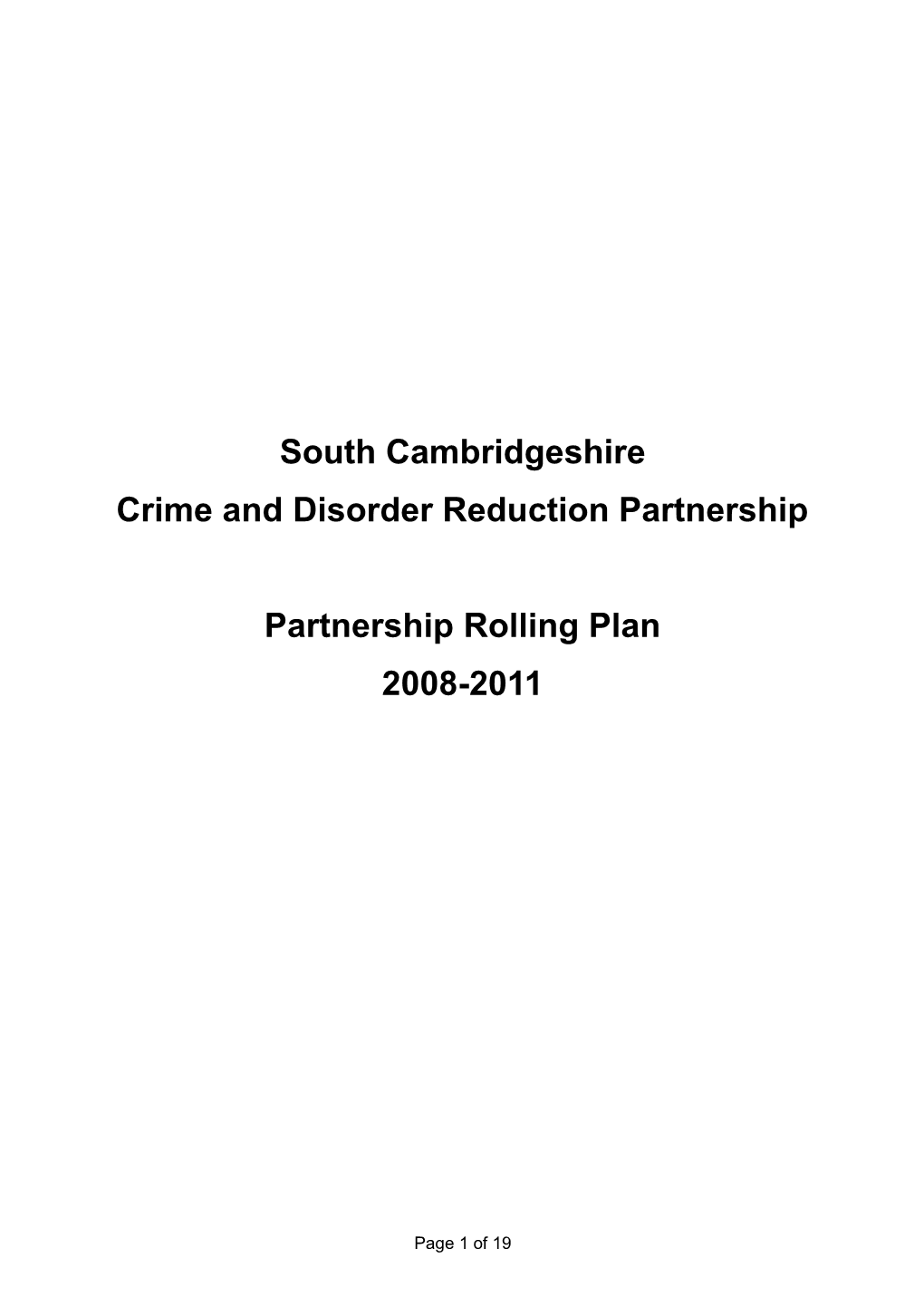 South Cambridgeshire Crime and Disorder Reduction Partnership