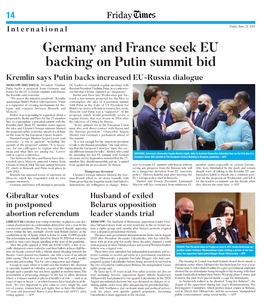 Germany and France Seek EU Backing on Putin Summit