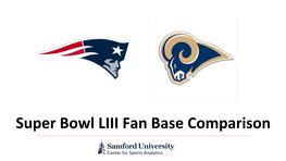 Super Bowl LIII Fan Base Comparison Methodology