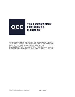 The Options Clearing Corporation Disclosure Framework for Financial Market Infrastructures