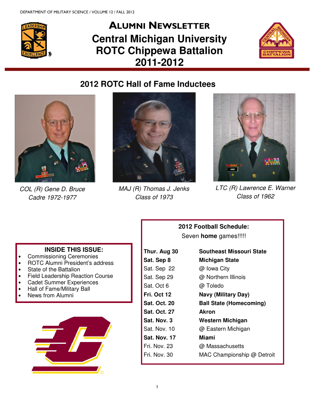 Central Michigan University ROTC Chippewa Battalion 2011-2012