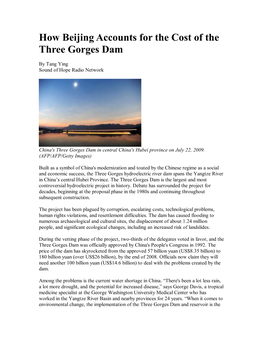How Beijing Accounts for the Cost of the Three Gorges Dam