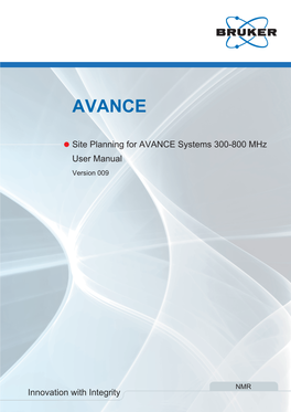 Site Planning for AVANCE Systems 300-800 Mhz User Manual Version 009