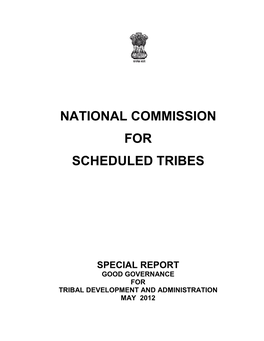 Report Good Governance for Tribal Development and Administration May 2012