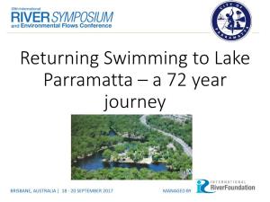 Returning Swimming to Lake Parramatta – a 72 Year Journey