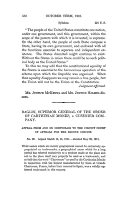 Baglin V. Cusenier Co., 221 US