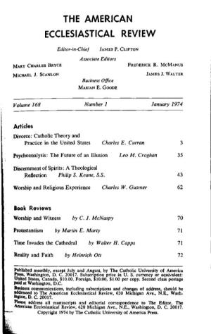 The American Ecclesiastical Review