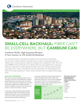 Small-Cell Backhaul Application Brief
