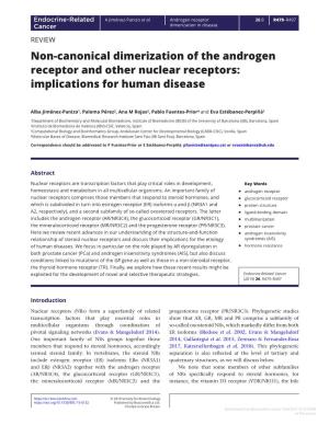 Non-Canonical Dimerization of the Androgen Receptor and Other Nuclear Receptors: Implications for Human Disease