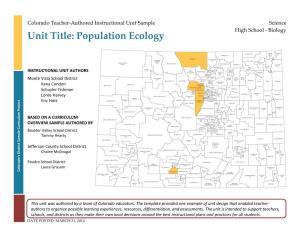 Unit Title: Population Ecology