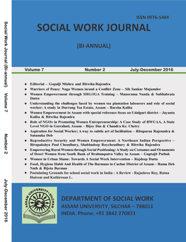 Social Work Journal (Bi-Annual)