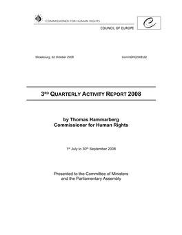3RD QUARTERLY ACTIVITY REPORT 2008 by Thomas