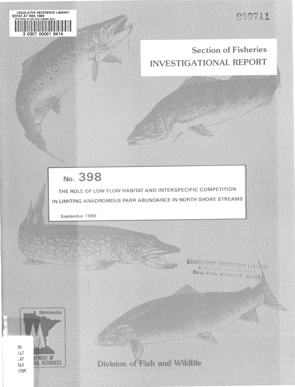 SH 10.? :A7 R65 I9b9 This Document Is Made Available Electronically by the Minnesota Legislative Reference Library As Part of an Ongoing Digital Archiving Project