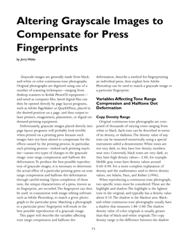 Altering Grayscale Images to Compensate for Press Fingerprints by Jerry Waite
