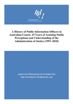 A History of Public Information Officers in Australian Courts: 25 Years Of