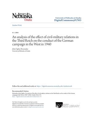 An Analysis of the Effect of Civil-Military Relations in The