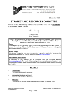 Strategy and Resources Committee