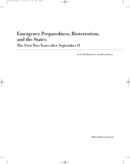 Emergency Preparedness, Bioterrorism, and the States: the First Two Years After September 11