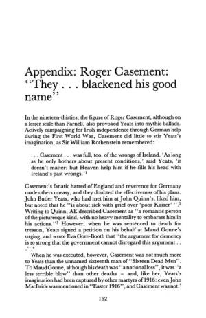 Appendix: Roger Casement: "They ... Blackened His Good Name"