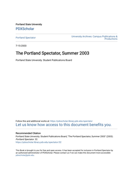 The Portland Spectator, Summer 2003