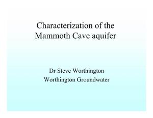 Characterization of the Mammoth Cave Aquifer