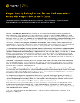 Keeper Security Reimagines and Secures the Passwordless Future with Keeper SSO Connect™ Cloud