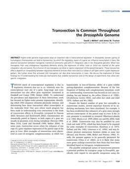 Transvection Is Common Throughout the Drosophila Genome