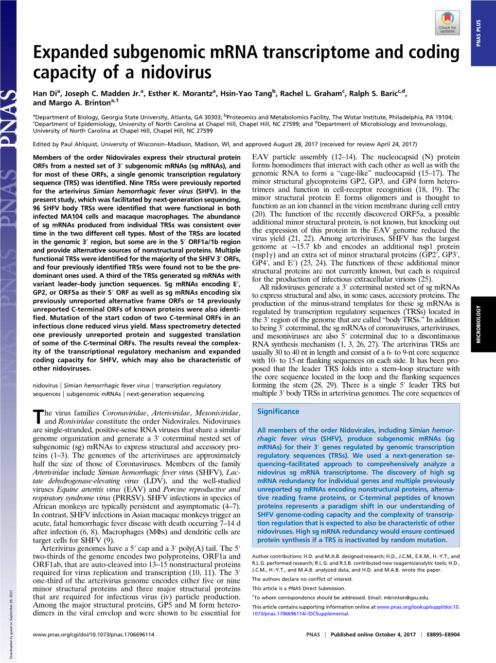 Expanded Subgenomic Mrna Transcriptome and Coding Capacity