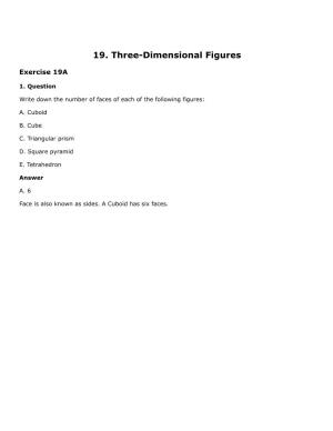 19. Three-Dimensional Figures