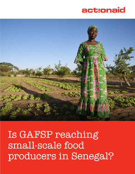 Is GAFSP Reaching Small-Scale Food Producers in Senegal?