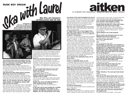 Laurel Aitken & the Pressure Tenants!” That Was the Name of My Band and Everybody Laughed