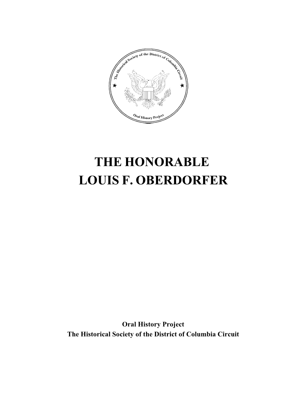 The Honorable Louis F. Oberdorfer