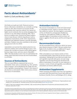 Facts About Antioxidants1 Kaitlin G