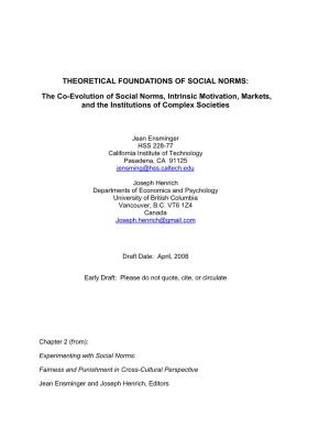 Theoretical Foundations of Social Norms
