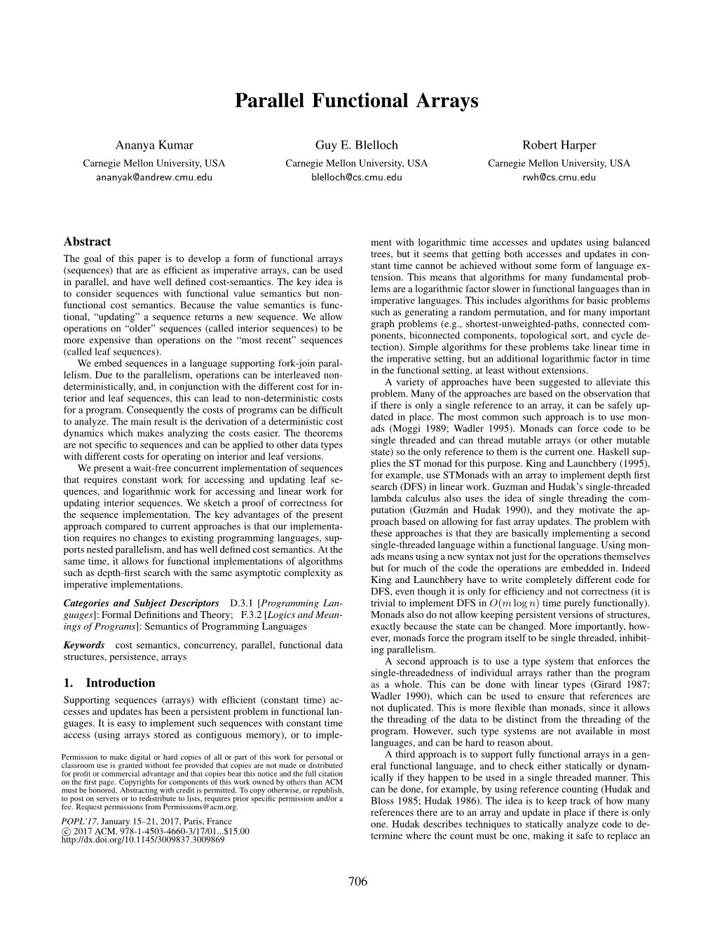 Parallel Functional Arrays