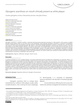 Glycogenic Acanthosis on Mouth Clinically Present As White Plaque