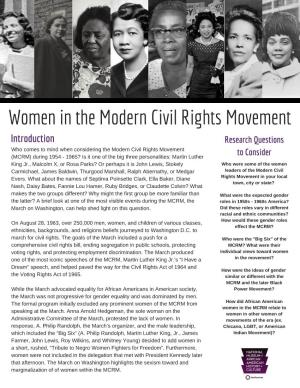 Women in the Modern Civil Rights Movement