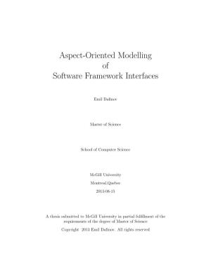 Aspect-Oriented Modelling of Software Framework Interfaces