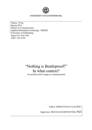 “Nothing Is Beatleproof!” in What Context?