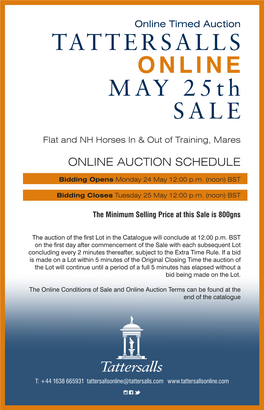 TATTERSALLS ONLINE MAY 25Th SALE