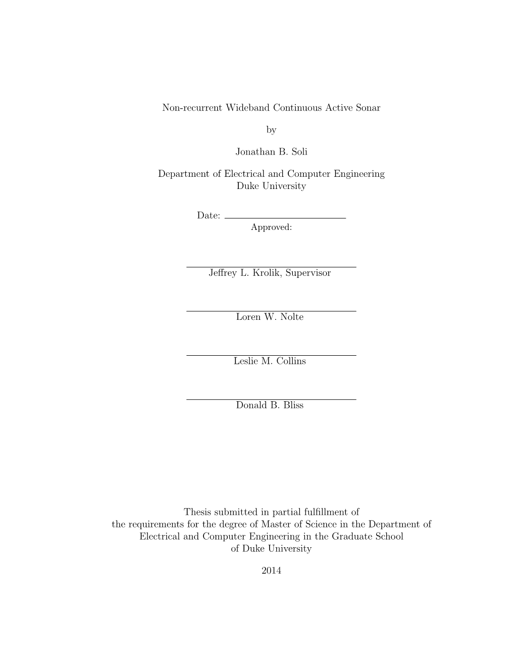 Non-Recurrent Wideband Continuous Active Sonar